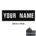 1PC Custom Name Embroidery Patch Stripes Badge Iron On Or Hook Loop 10X2.5CM,8X5CM,10X4CM, 8X2.5CM,12X2.5CM,15X5CM,20X7CM,black