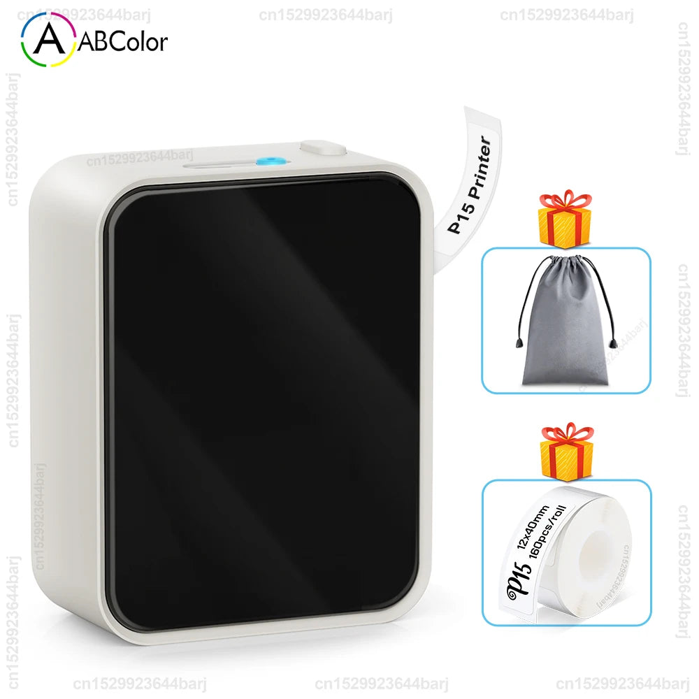 P15 Wireless Bluetooth Thermal Label Printer Mini Portable Adhesive Label Maker Fast Printing Similar as Marklife P15 P12 L12