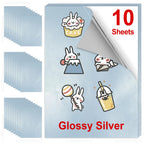 10 Sheets Printable Vinyl Sticker Paper Waterproof A4 Transparent Copy Paper for Inkjet Printer DIY Self-adhesive Label Stickers