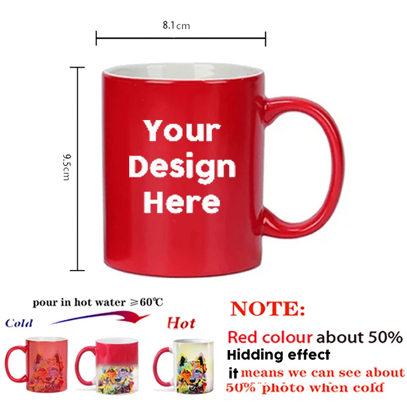 Personalised Magic Mugs Custom Colour Changing Cup Heat Activated Any Image Photo Or Text Printed On Mug Dad Mothers Day Gift