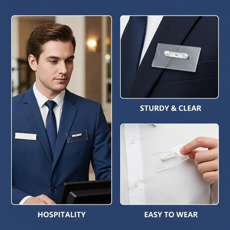 10/20/30Pcs Name Tag Blank Name Badges, Acrylic Material, Pin & Magnet Backing, Ideal for Conferences, Events, Office, Reusable