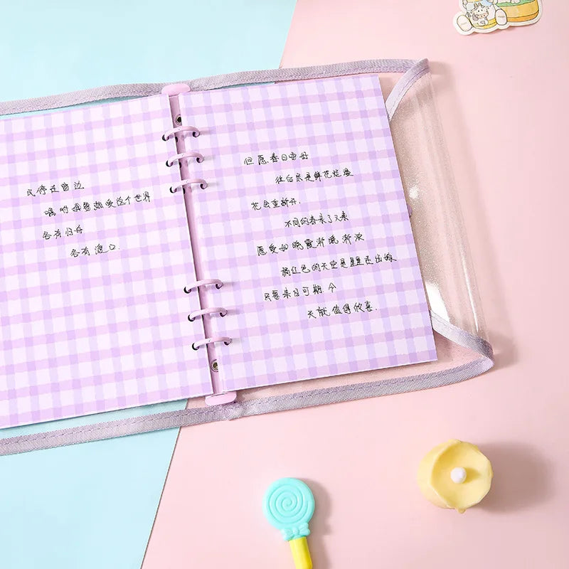Cute Color Grid A5 A6 Loose Leaf Notebook Refill Spiral Binder Index Inner Page Item Paper Stationery