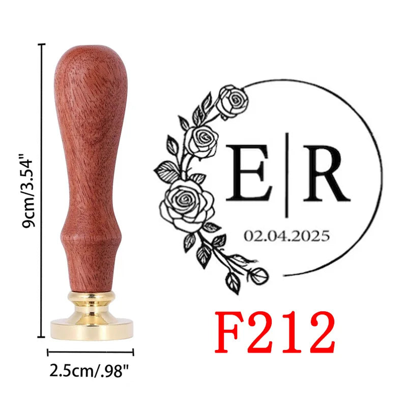Custom Wax Seal Stamp and Wooden Handle set, For Wedding Invitation, Multiple Designs, Personalized Logo Wax Stamp, Initial Wax