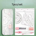 4pcs/7pcs Geometric Mathematical Drawing Tool Set Multi-functional Compass Protractor Ruler Eraser