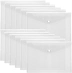 12 Pcs Plastic Envelopes Clear A5 Letter Size Waterproof Poly Envelopes Folders with Snap Closure for Office School Supplie
