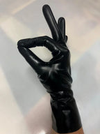 Latex Hooded Mask rubber Bondagi Restraints latex Gloves seamless latex men  Catsuit Fetish latex gloves rubber male