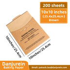 Parchment Paper Baking Paper Square Non-Stick Precut 4” to 12” Grilling Oven Air Fryer Steaming Burger Paper Baking Supplies
