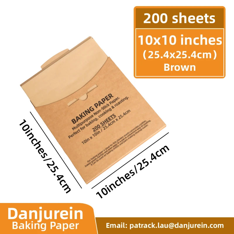 Parchment Paper Baking Paper Square Non-Stick Precut 4” to 12” Grilling Oven Air Fryer Steaming Burger Paper Baking Supplies