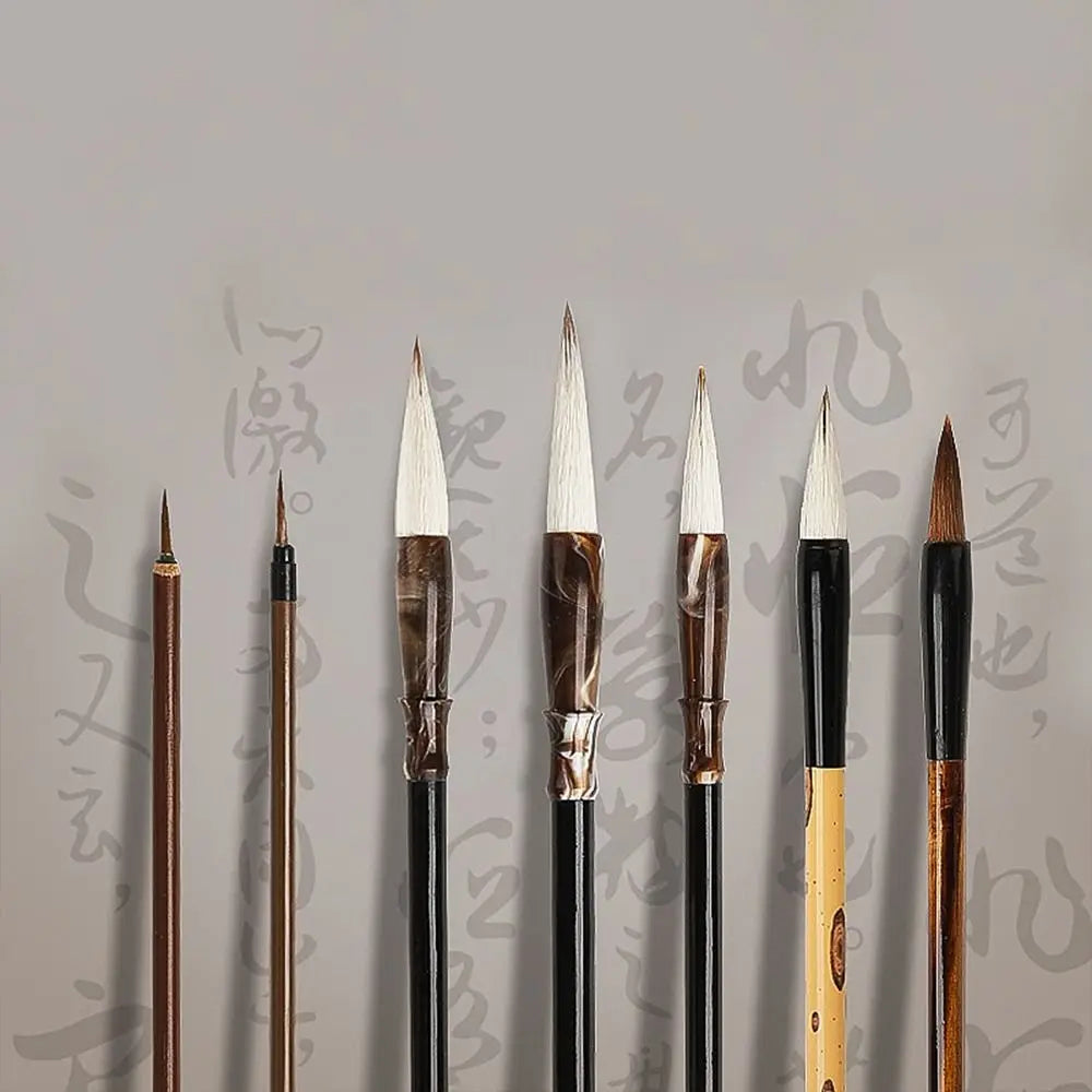 Ancient Oil Watercolor Chinese Calligraphy Brush Wolf Hair Wood Scriptures Writing Brush Oil Painting Art Paint Brush Artist