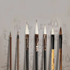 Ancient Oil Watercolor Chinese Calligraphy Brush Wolf Hair Wood Scriptures Writing Brush Oil Painting Art Paint Brush Artist