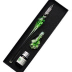 Signature Floral Dip Pen  Craft Vintage Smooth Glass Fountain Pen Calligraphy Filling Ink Dipping Ink Pen Writing Tool