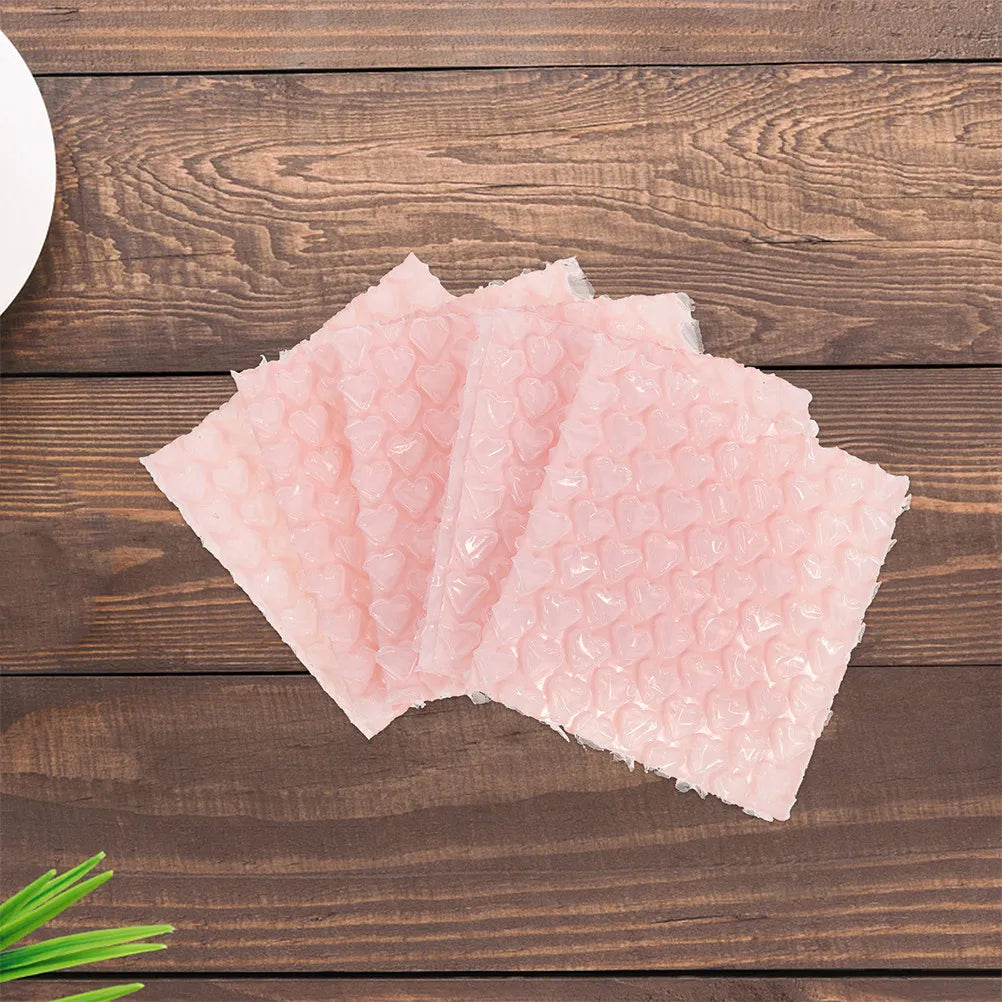 100Pcs Bubble Mailer Pouches Heart Design Shockproof Cushioning Envelopes for Electronics Glassware Mailing Moving Packaging