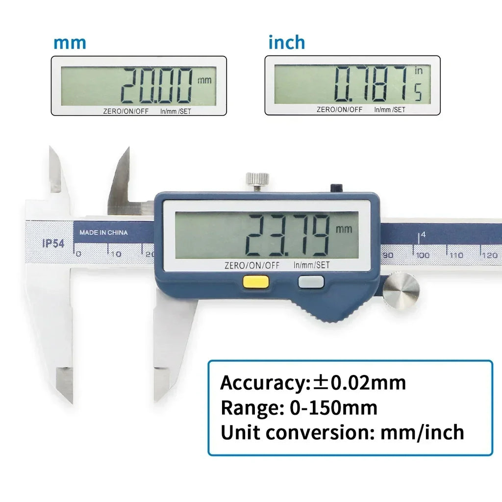 SHAHE Large Screen Digital Caliper 150/200/300mm Stainless Steel Calipers Measuring Tool Electronic Micrometer Caliper