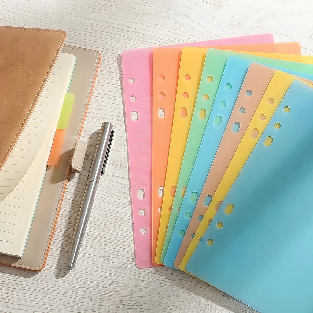 10Pcs Bright Colorful Index Dividers Label Set Smooth Surface High-Quality Paper Tab for Office School Binder Organization Index