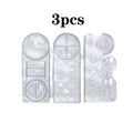 A Set of 3-Piece Multi-Functional Geometric Painting Ruler, Various Graphic Painting Rotating Ruler, Plastic Material Drawing Tool, Flat Graphic Painting Square Ruler, Student Office Special Ruler