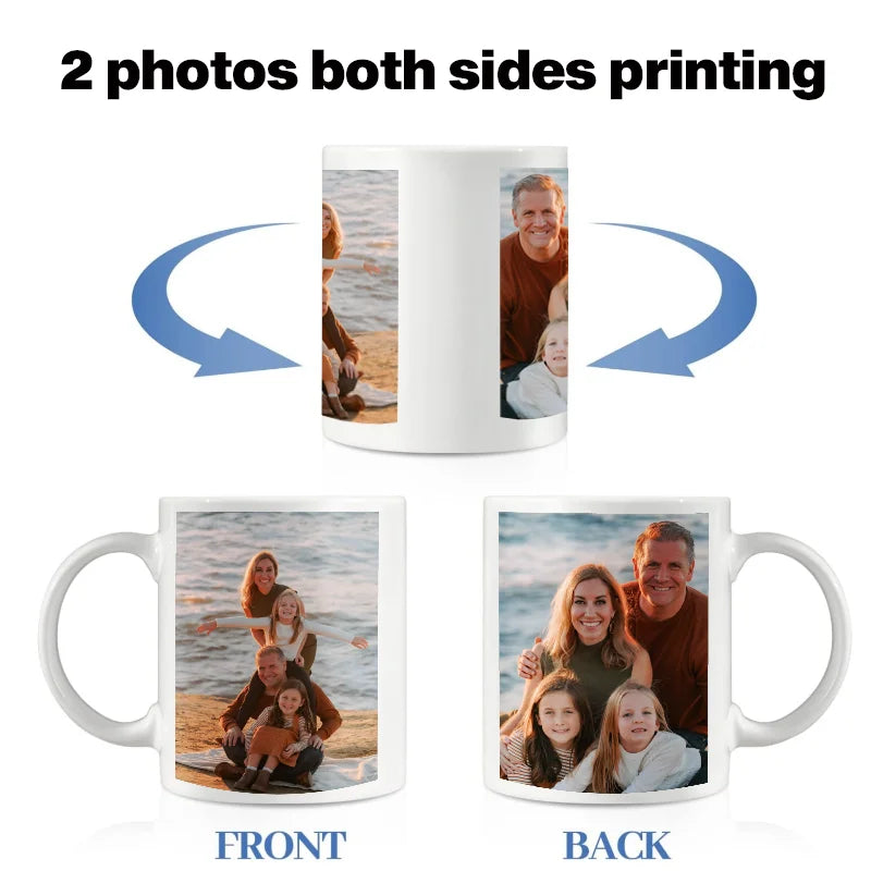 Custom Mug - Personalized Coffee Mug with Photos & Text - Unique Gift for Anniversary, Valentine's Day, and Mother's Day