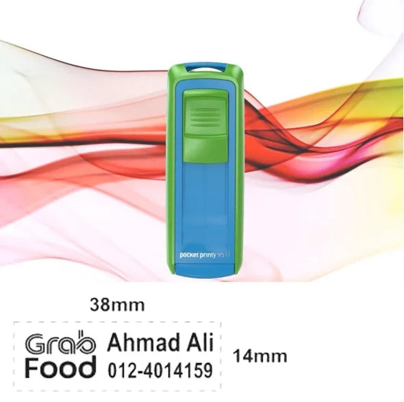 Free Custom Self Inking Engraving Pocket Stamp with Your Signature Design Text, Logo, Drawing