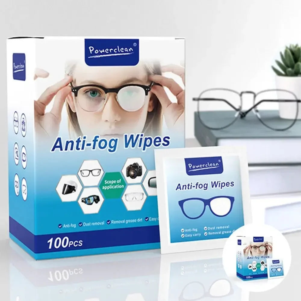100Pcs/1-5Box Glasses Cleaner Wet Wipe Disposable Anti Fog Misting Dust Remover Cleaning Lens Wipes Sunglasses Phone Screen