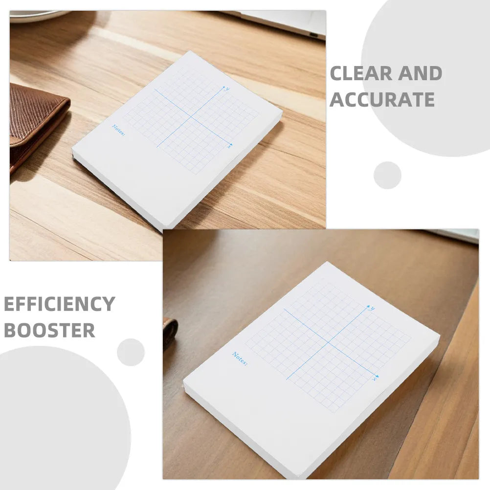 3Pcs Xy Coordinate Graph Paper Notebook Math Practice Pad for Classroom Homework Teaching Students Engineers White Grid Paper