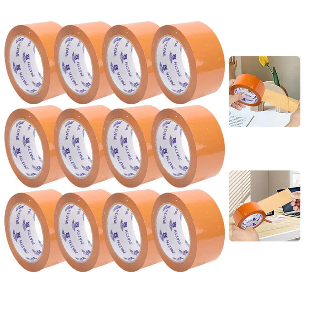 12 Rolls/Set Tape Packaging Tools Office Packing Supplies Waterproof Sealing PP Material Durable Can Be Written As Marking Tapes