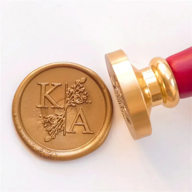 Personalized Wedding Wax Seal Stamp with 2 Initials, Custom Wedding Sealing Wax Stamp Invitation Seal Stamp. Initials Wax Seal