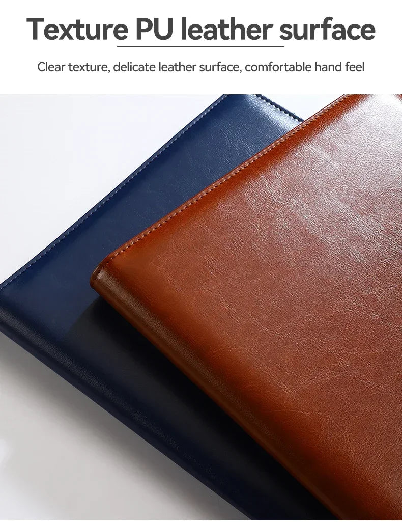 1PC A4 Size Texture PU Leather Multi-Functional Business Folder with Clip Pen Holder And Card Slots for Office Sales Bank Meetin