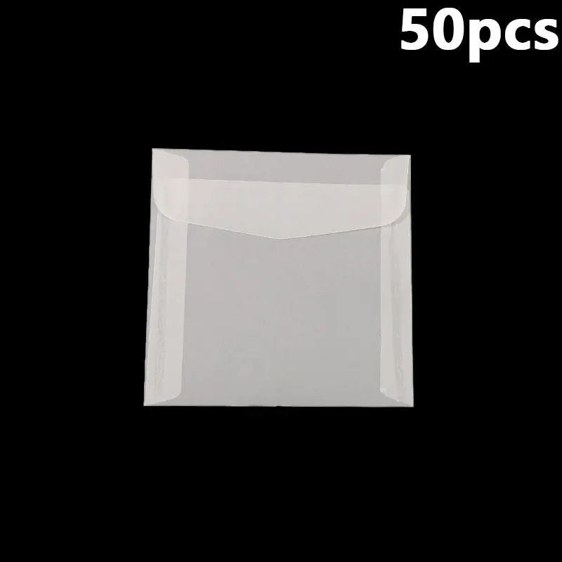 50Pcs/Pack Simple Semi-Transparent Vellum Paper Envelopes Matte Frosted for Postcards Greeting Cards Wedding Invitations