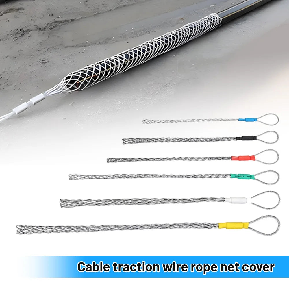6 Colors Cable Puller Wire Grip Galvanizing Metal Cable Pulling Socks Mesh Puller Antislip Pipe Conduit Pull Net Cover 4-25mm