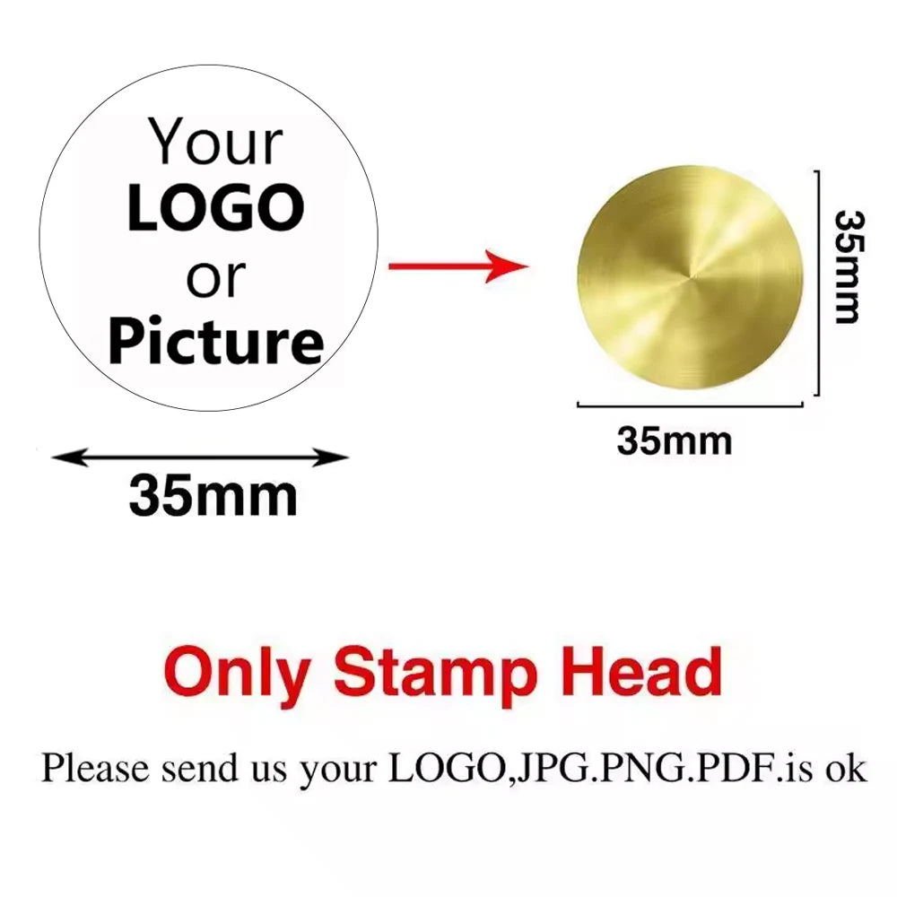 Custom Brass Wax Seal Stamp Personalized LOGO 25/30/40/50mm Round/Square Wax Sealing Head For Wedding Invitation Card Decor Seal