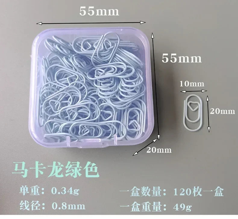 30pcs/pack Colorful Multi Shaped Heart-shaped Paper Clips, Colorful Macaron Mini Shaped Paper Clips