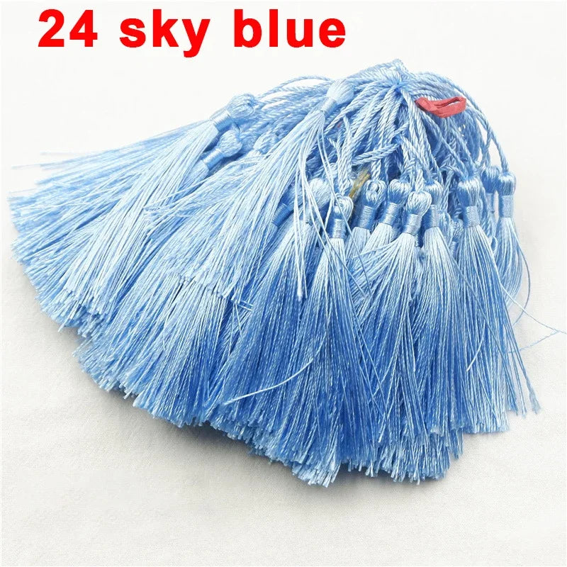 100pcs/lot 13cm Tassel Silk Fringe Silky Floss Bookmark Tassels Mini Tassels For DIY Craft Jewelry Making Souvenir Bookmarks