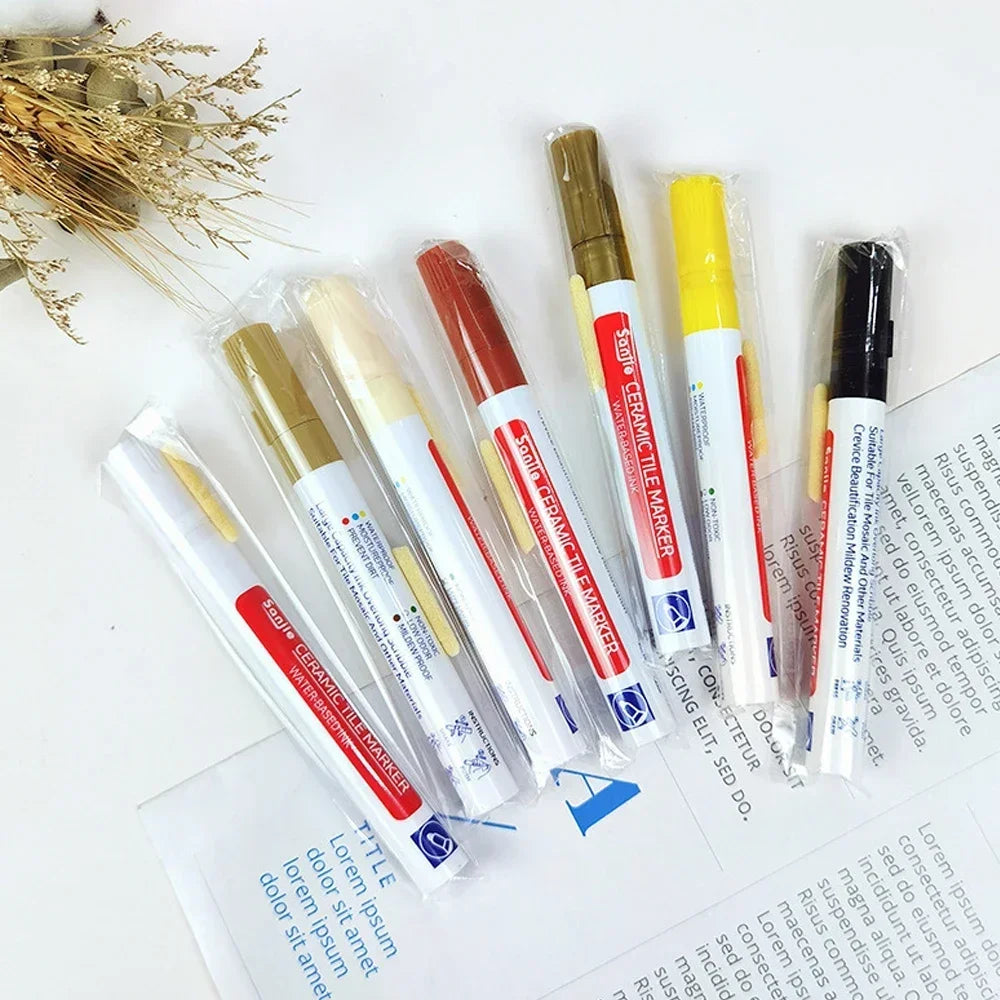 1-10Pcs 10 Colors Waterproof Tile Floor Marker Pen Wall Grout Pen for Kitchen Bathroom Ceramic Seam Paint Gap Repair Tools