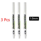 5pcs White Marker Paint Pens Waterproof Rubber Permanent Marker Pen Car Tyre Tread Environmental Tire Painting DIY Graffiti Pens