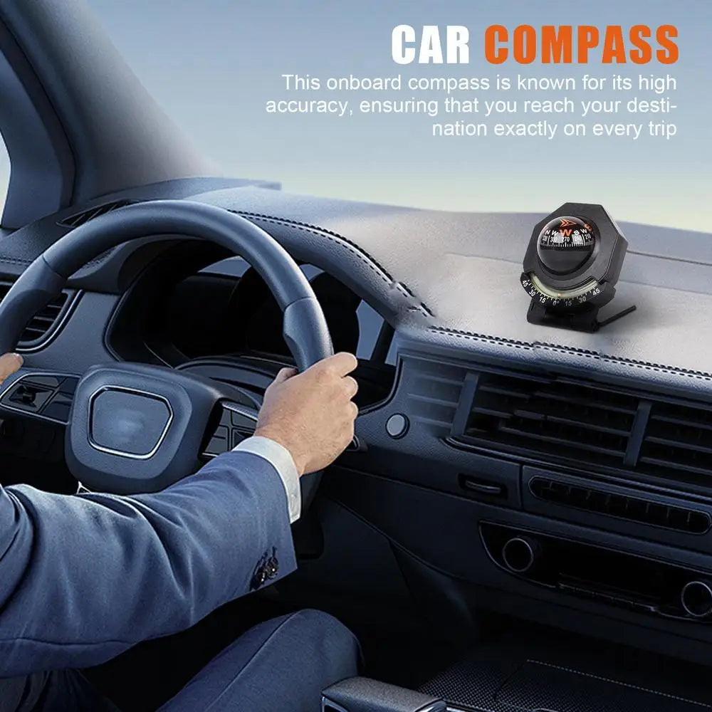 Car Dashboard Compass WithSlope Meter 2-In-1 Foldable High Precision Navigation Car Mount Compass Ball Compass For Vehicle Boat