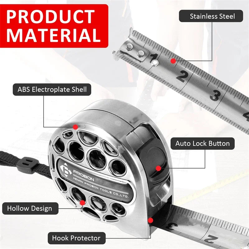 ABS 3/5/7.5m High Precision Measuring Tools Household Woodworking Ruler Thickening Waterproof And Anti-corrosion Tape Measure