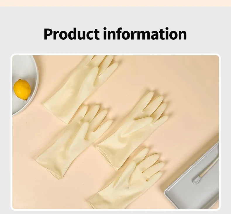 Latex Cleaning Gloves Non Slip Grip Waterproof Reusable for Dish Washing Kitchen Bathroom Household and Laundry Chores