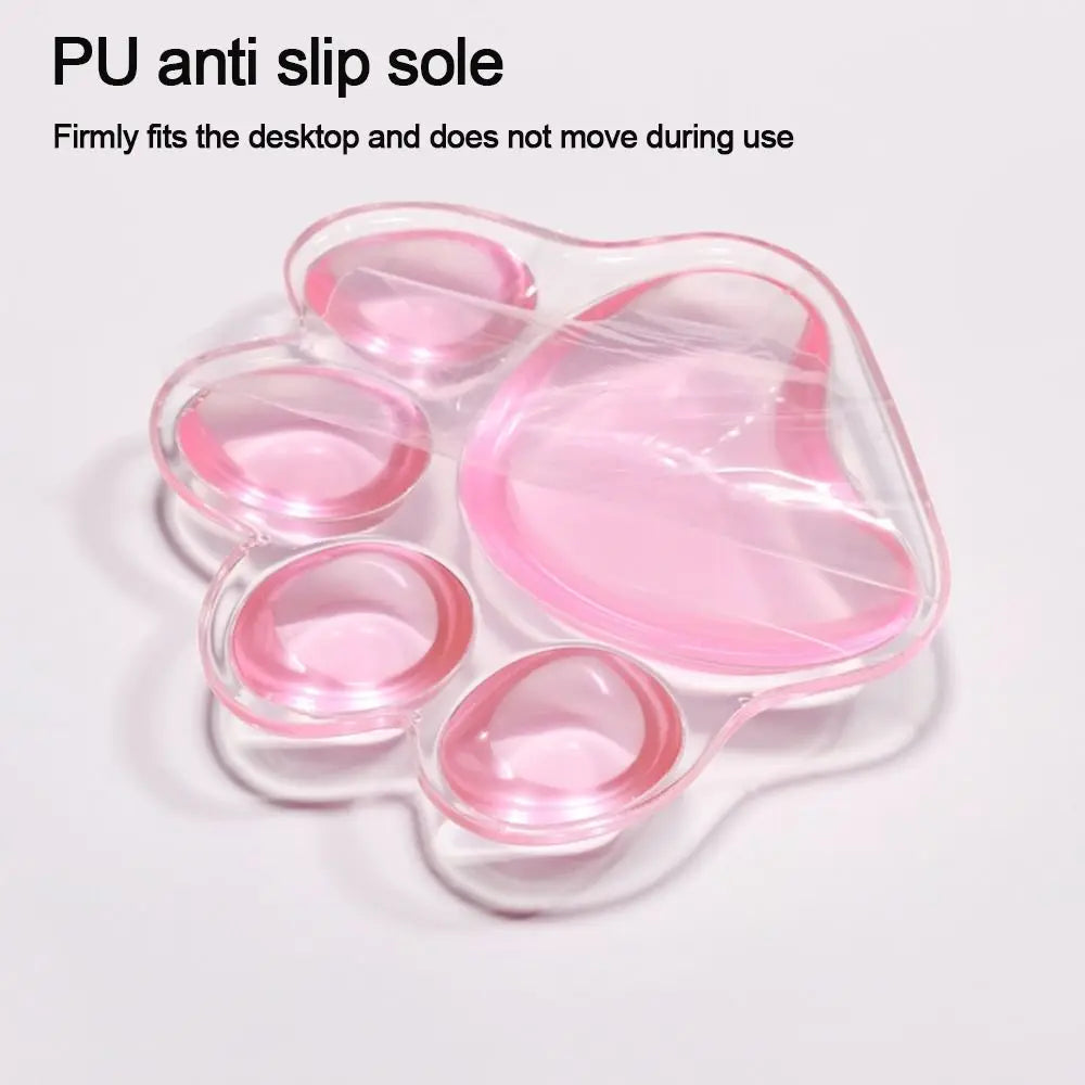 Mouse Pad Wrist Rest Transparent Wrist Guard Cute Cat's Paw Shaped Mouse Pad Non Slip Protection Hand Support Desktop Laptop