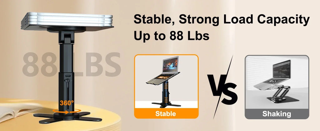 Oatsbasf Metal Desktop Laptop Holder Riser Computer Stand Height Adjustable Portable Laptop Table Stand for 11-17.3" Device