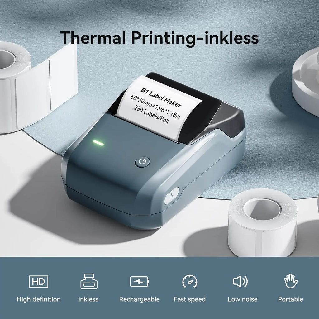Niimbot 200dpiB21 300dpi B21PRO Label Maker Tag Price Portable Thermal Label Printer with White Photo Labels for Bakery/Business