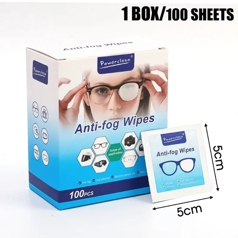 10/100Pcs Glasses Cleaning Wet Paper Disposable Anti Fog Misting Dust Remover Lens Wipes Sunglasses Phone Screen Cleaner