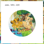 Lion King Birthday Party Decoration Lion Disposable Dinnerware Tablecloth Cup Plate 3D Balloon for Kids Baby Shower Supplies