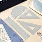 4PCS/Set 15/20CM Jelly Ruler Set Transparent Measuring Stationery Set Square Thickened Straight Ruler Student Gift