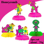 Dinosaur Barney Party Supplies Decorations Kids Birthday Disposable Tableware Tablecloth Cups Plate Party Theme Favors