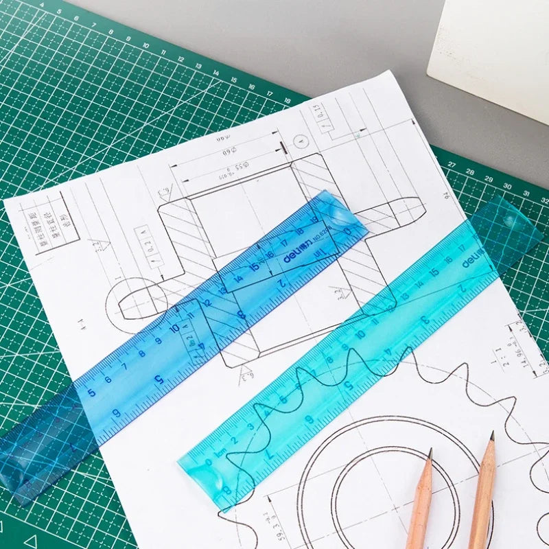 Random 1 Pc 20 cm/8 Inch Flexibale Rulers Soft Plastic, Inches And Metric For School And Office