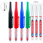 4/5Pcs 20+32mm Deep Hole Marker Pens Bathroom Waterproof Bathroom Woodworking Decoration Multi-purpose Long Head Oil Markers Pen