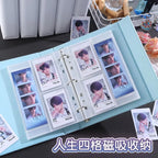 Big A5 Photocard Binder Magnetic D 3 Rings 4Grid Collect Book Kpop Photo Album PU Leather Photo Holder Korean 포카 바인더