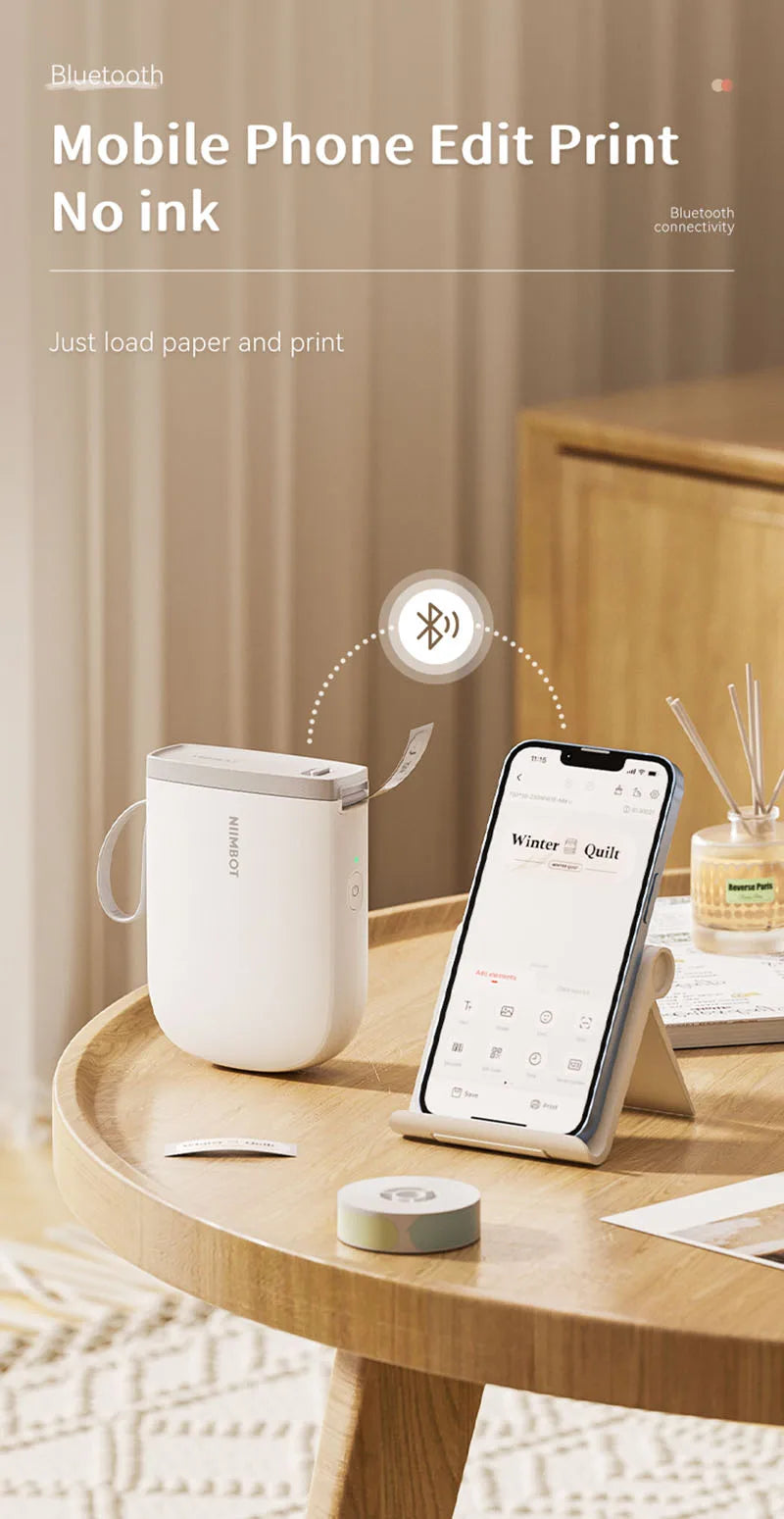 NIIMBOT D11 New Version Label Printer Mini Portable 300DPI Bluetooth Wireless Label Maker Name Tag Kitchen Sticker PrintingMaker
