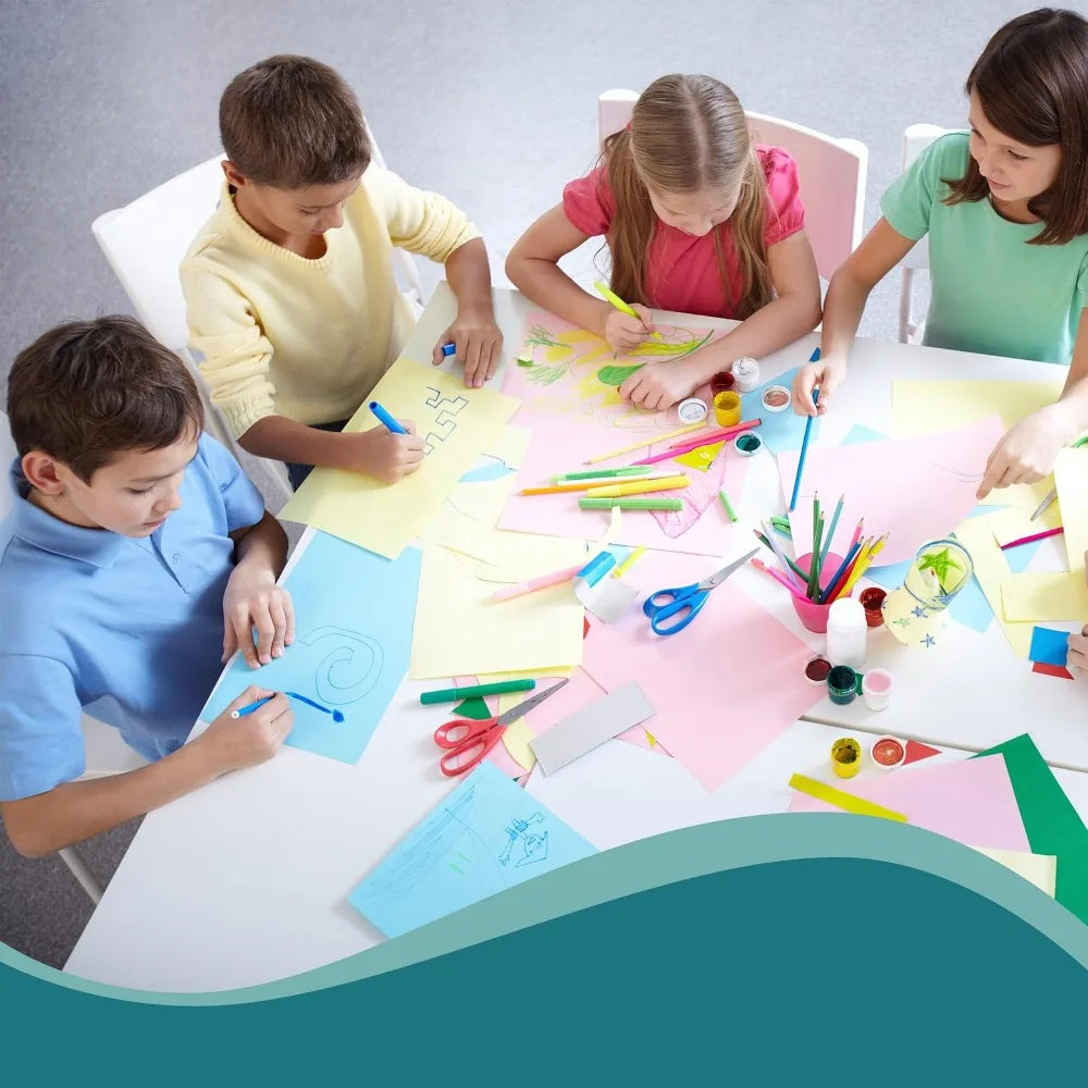 Assorted Color Construction Paper for Arts and Crafts A4 Bulk Pack 80 Sheets School Classroom Supplies Kids Painting Coloring Art Paper