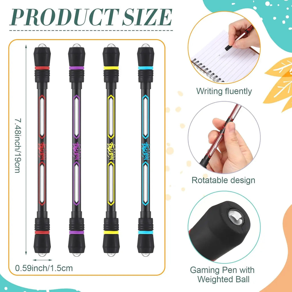 4/1Pcs Stress Relief Spinner Pen Adult Kids Antistress Spinning Pen Fidget Spinner Anti-slip Hand Spinner Stress Toy Ballpoint