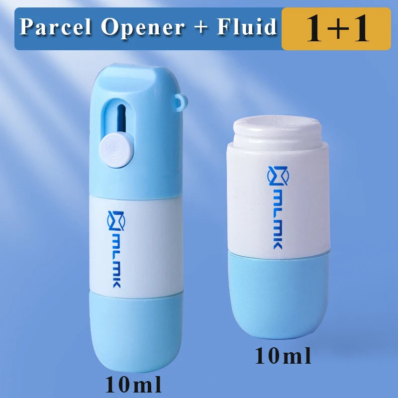 2 in 1 Thermal Paper Correction Fluid with Unboxing Knife Durable Home Anti Peep Identity Protection Fluid Eraser Stamp